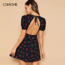 Load image into Gallery viewer, backless patterned dress