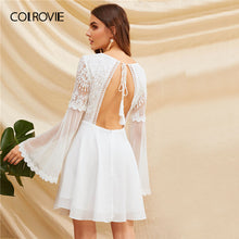 Load image into Gallery viewer, backless white dress